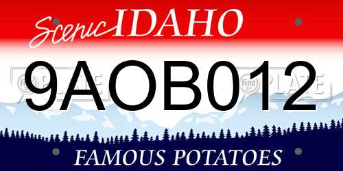 9AOB012 Idaho License Plate