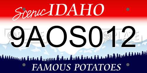 9AOS012 Idaho License Plate