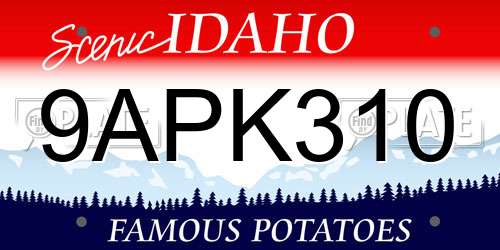 9APK310 Idaho License Plate