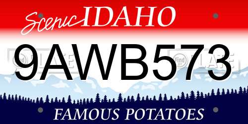 9AWB573 Idaho License Plate