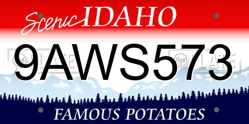 9AWS573 Idaho License Plate