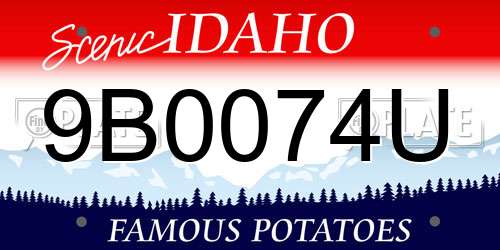 9B0074U Idaho License Plate