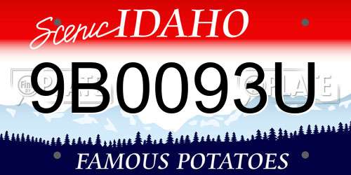 9B0093U Idaho License Plate