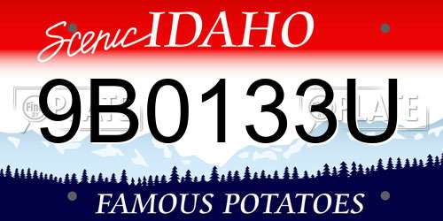 9B0133U Idaho License Plate