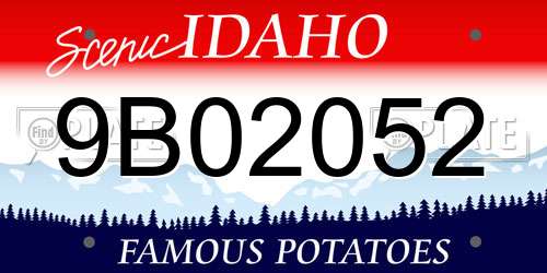 9B02052 Idaho License Plate