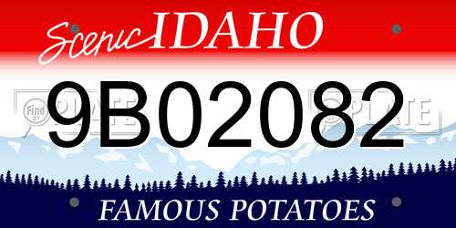 9B02082 Idaho License Plate