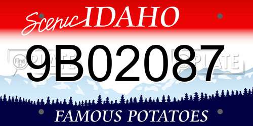 9B02087 Idaho License Plate