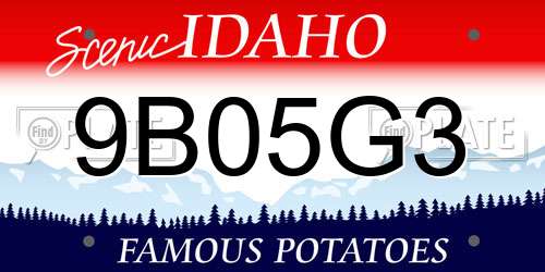 9B05G3 Idaho License Plate