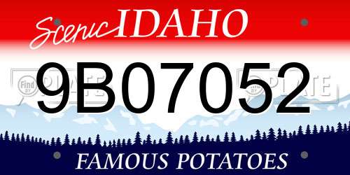 9B07052 Idaho License Plate