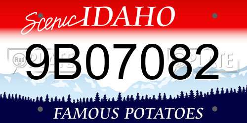 9B07082 Idaho License Plate