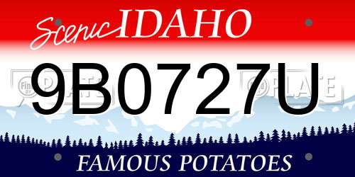 9B0727U Idaho License Plate