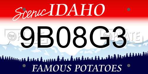 9B08G3 Idaho License Plate