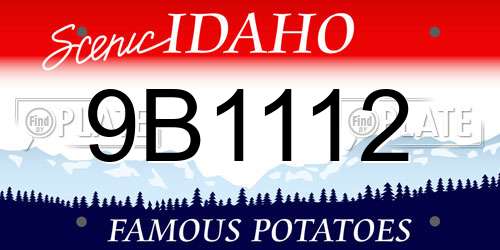 9B1112 Idaho License Plate