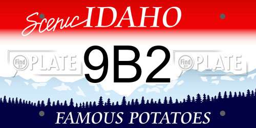 9B2 Idaho License Plate