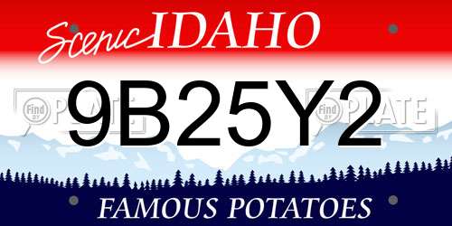 9B25Y2 Idaho License Plate
