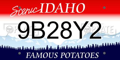9B28Y2 Idaho License Plate