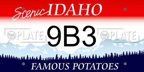 9B3 Idaho License Plate