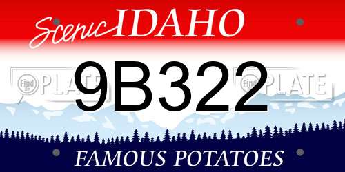 9B322 Idaho License Plate