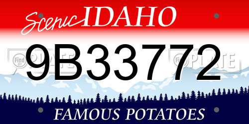 9B33772 Idaho License Plate