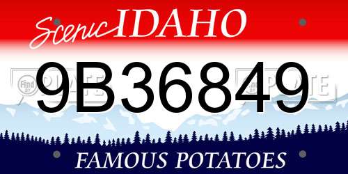 9B36849 Idaho License Plate
