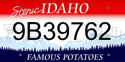 9B39762 Idaho License Plate
