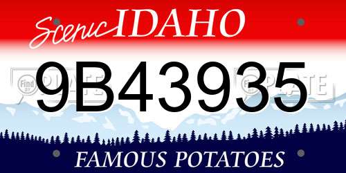 9B43935 Idaho License Plate
