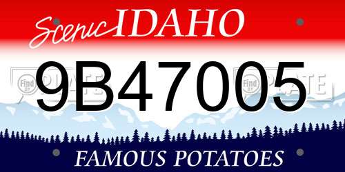 9B47005 Idaho License Plate