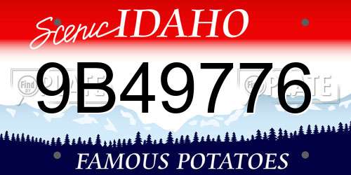 9B49776 Idaho License Plate
