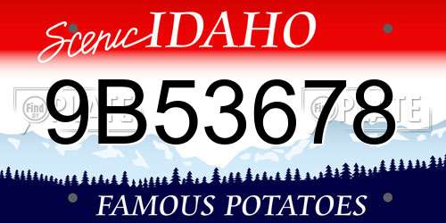 9B53678 Idaho License Plate
