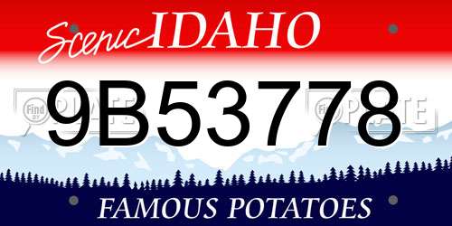 9B53778 Idaho License Plate