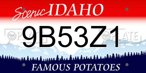 9B53Z1 Idaho License Plate