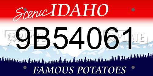 9B54061 Idaho License Plate
