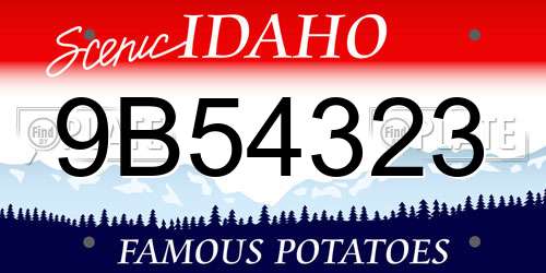 9B54323 Idaho License Plate