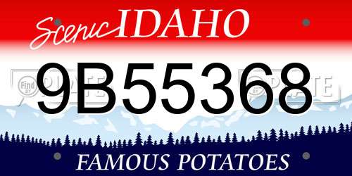 9B55368 Idaho License Plate