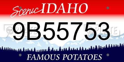 9B55753 Idaho License Plate