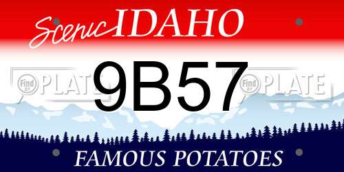 9B57 Idaho License Plate