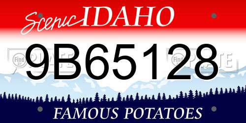9B65128 Idaho License Plate