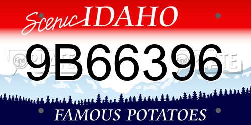 9B66396 Idaho License Plate