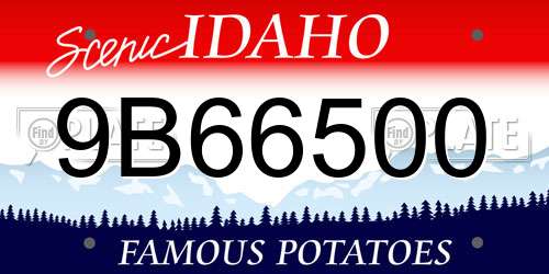 9B66500 Idaho License Plate