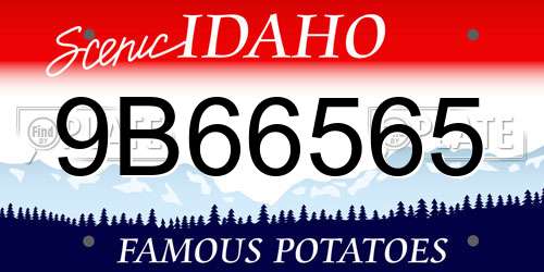9B66565 Idaho License Plate