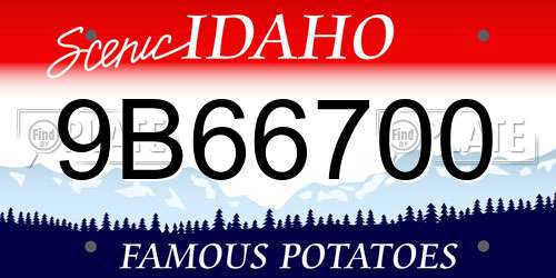 9B66700 Idaho License Plate