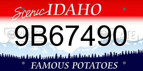 9B67490 Idaho License Plate