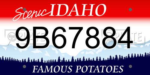 9B67884 Idaho License Plate