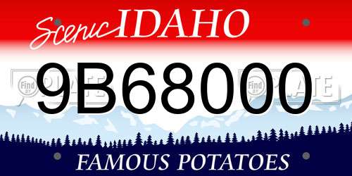 9B68000 Idaho License Plate