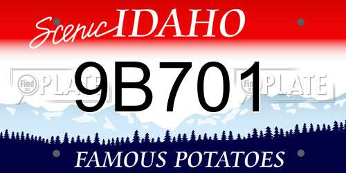 9B701 Idaho License Plate
