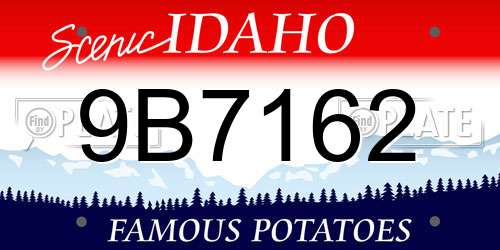 9B7162 Idaho License Plate