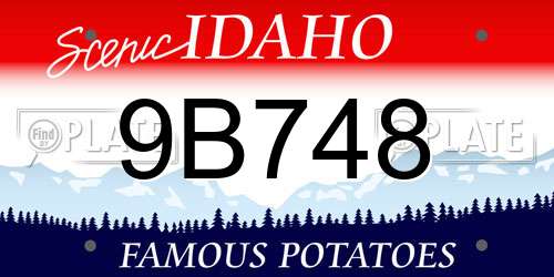 9B748 Idaho License Plate