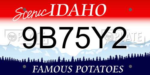 9B75Y2 Idaho License Plate
