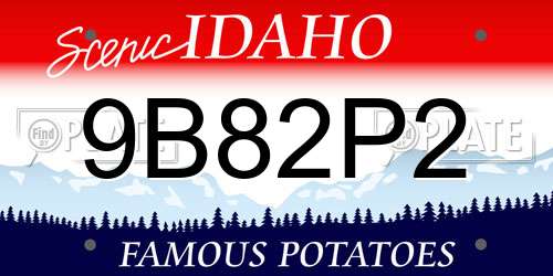 9B82P2 Idaho License Plate