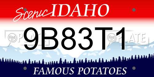 9B83T1 Idaho License Plate